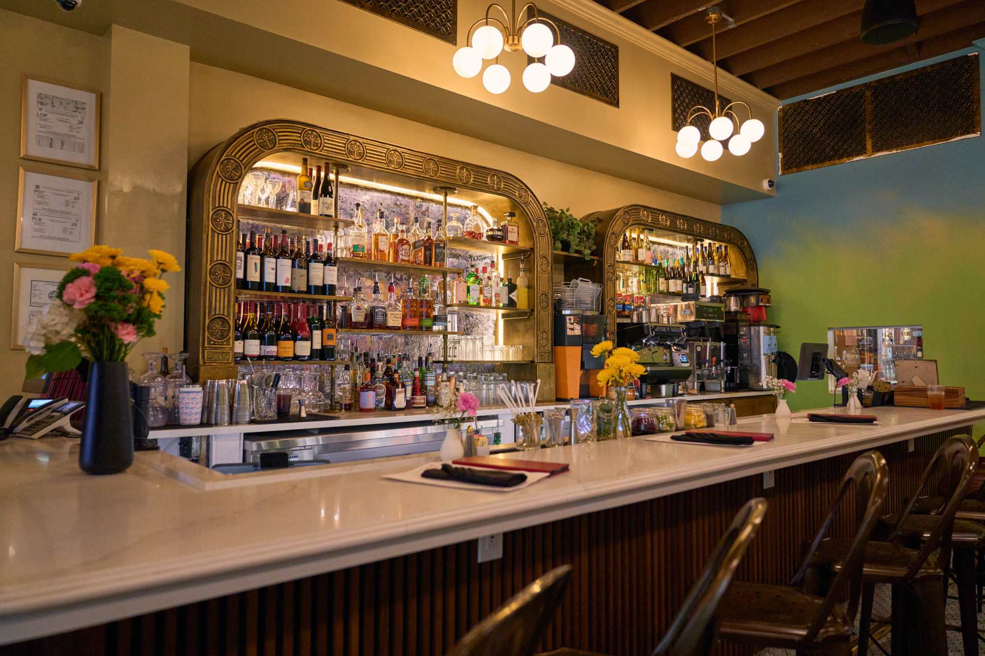 The renovated bar and dining room at Eli's Table, a fine dining restaurant at 129 Meeting Street in downtown Charleston SC